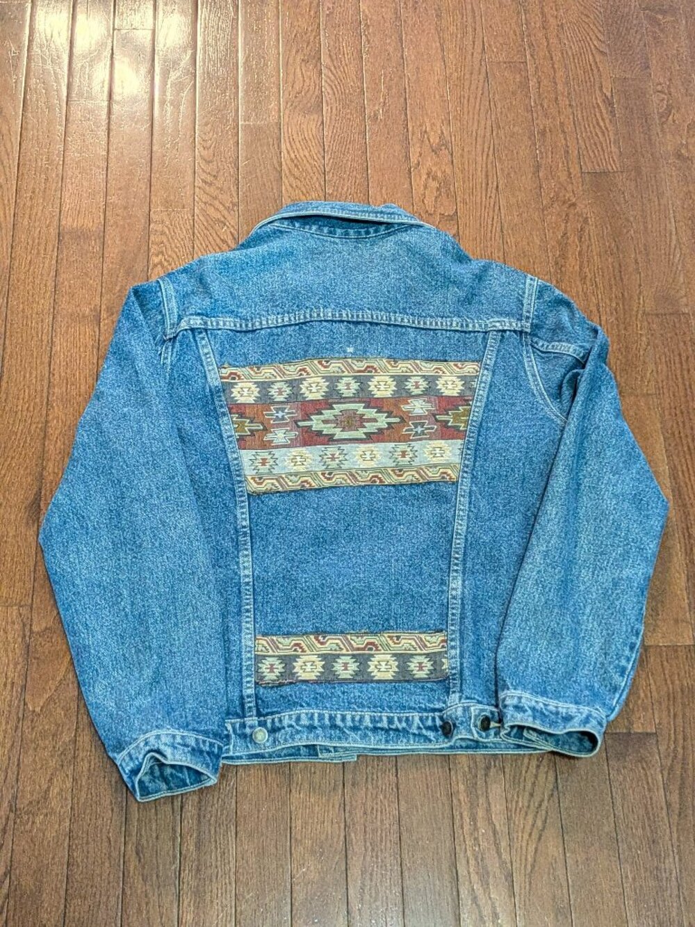 Vintage Aztec Denim Jacket Made in Canada - Size L